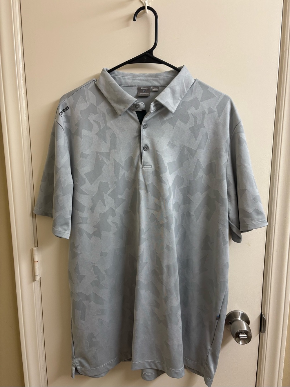 PING SensorCool Golf Polo Shirt Mens XL Gray Camo Jacquard Performance